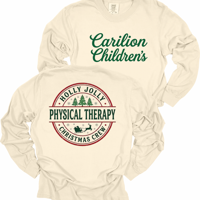 Carilion Children's Holly Jolly OT, PT, Speech - Comfort Colors Long Sleeve