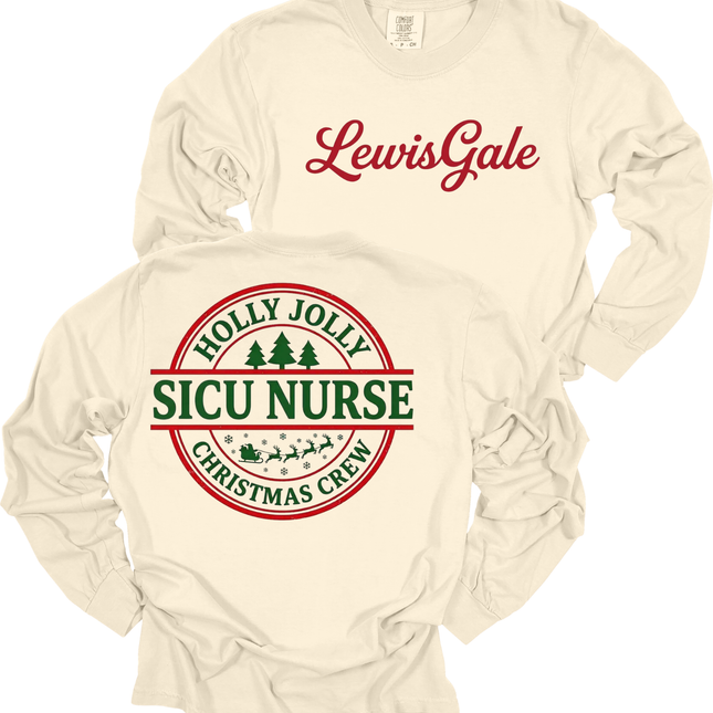 LewisGale Holly Jolly Acute Care Nursing  - Comfort Colors Long Sleeve