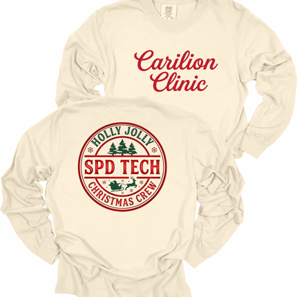 Carilion Clinic Holly Jolly OPX, PACS, SPD Tech, Quality - Comfort Colors Long Sleeve