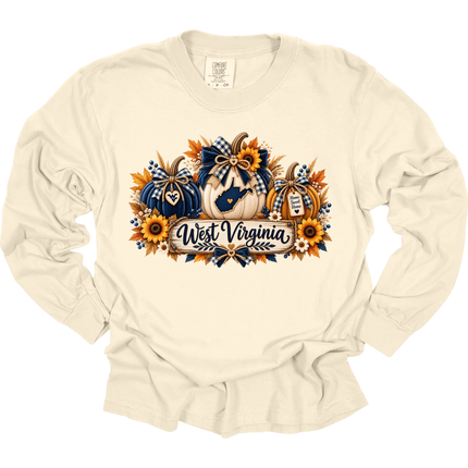 West Virginia 3 Fall Pumpkins- Comfort Colors and Gildan
