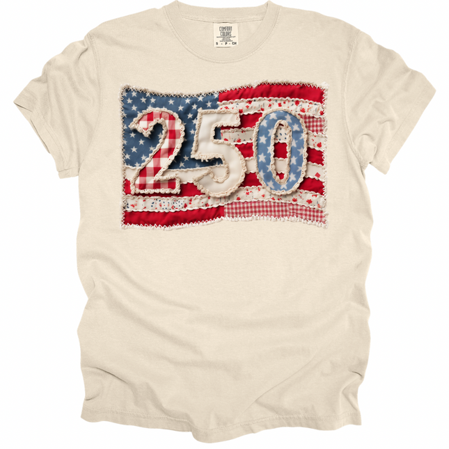 Faux Embroidery Flag with 250- Comfort Colors T-Shirt