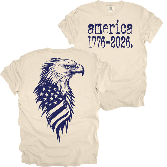 Two sided America and Eagle print - Comfort Colors T-Shirt