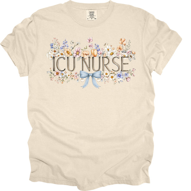 Spring Floral Nurse - Comfort Colors T-Shirt