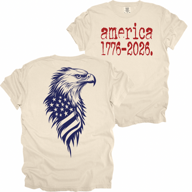 Two sided America and Eagle print - Comfort Colors T-Shirt