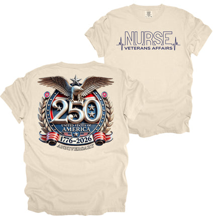 250 America Emblem VA Nurse - Comfort Colors T-Shirt