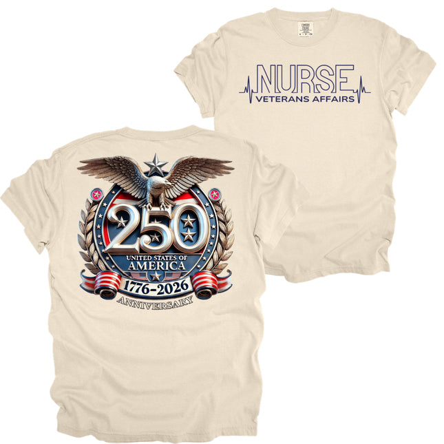 250 America Emblem VA Nurse - Comfort Colors T-Shirt