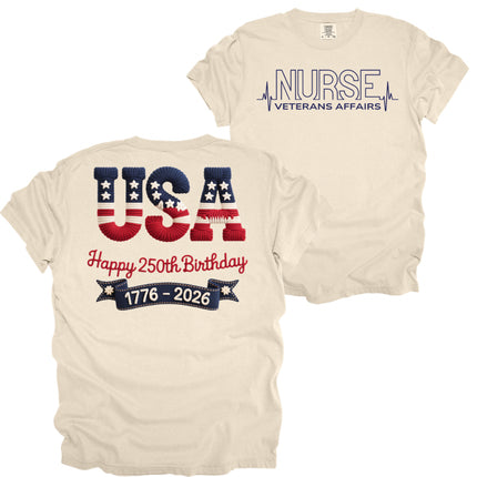 Red, White, Blue USA VA Nurse - Comfort Colors T-Shirt