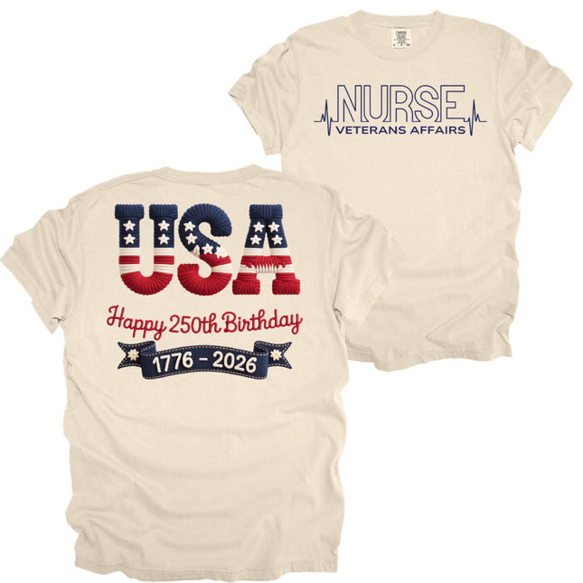 Red, White, Blue USA VA Nurse - Comfort Colors T-Shirt