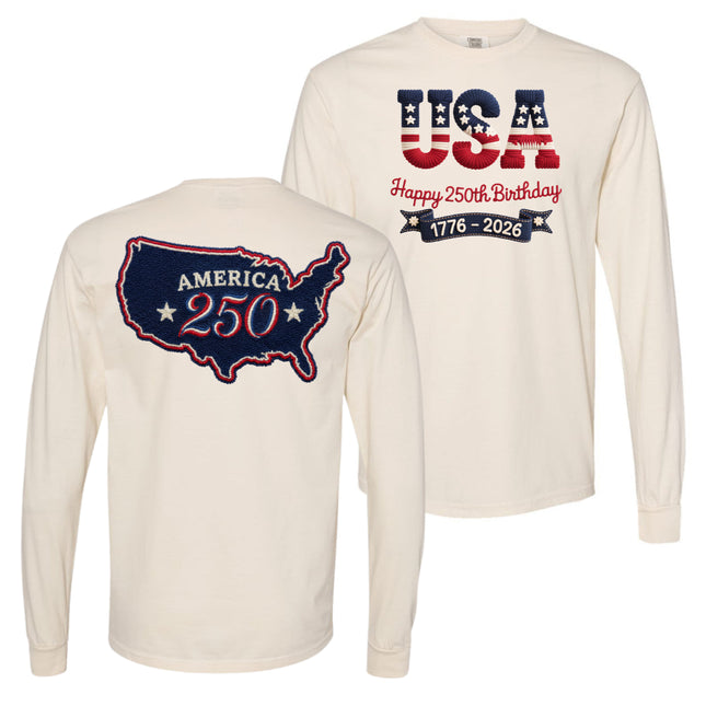 Two sided Red White Blue USA - Comfort Colors Apparel