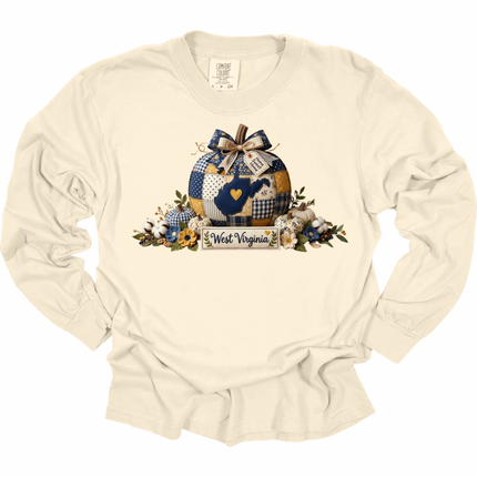 Quilted Fall WV Pumpkin- Comfort Colors Apparel