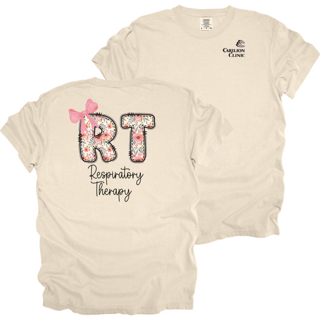 Carilion Clinic Respiratory Therapy Pink Spring Design - Comfort Colors T-Shirt