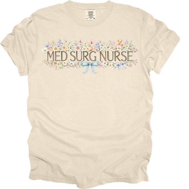 Spring Floral Nurse - Comfort Colors T-Shirt