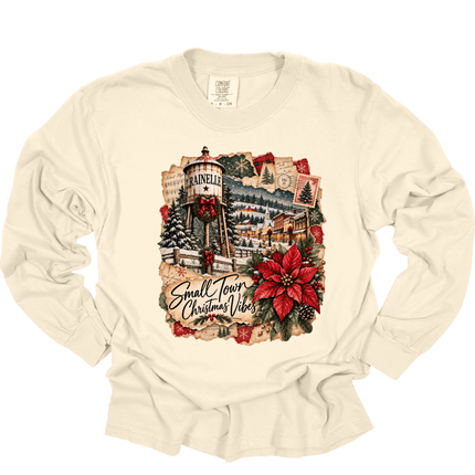 Small Town Christmas Vibes Rainelle WV- Comfort Colors Long Sleeve