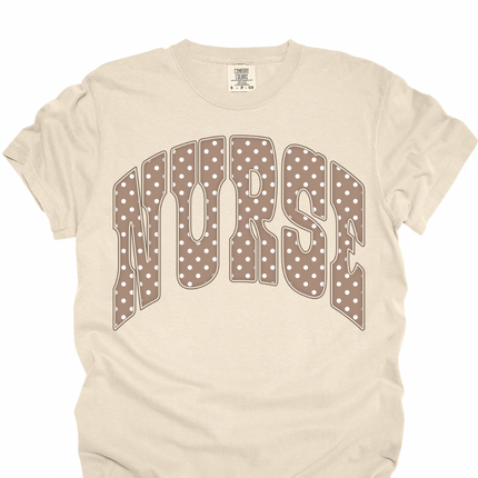 Brown Polka Dot Nurse - Comfort Colors T-Shirt