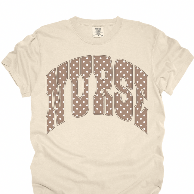 Brown Polka Dot Nurse - Comfort Colors T-Shirt