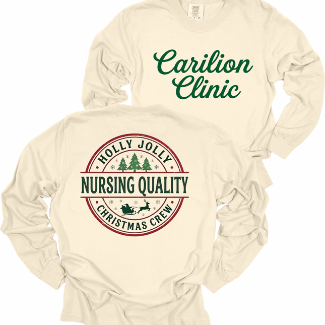 Carilion Clinic Holly Jolly OPX, PACS, SPD Tech, Quality - Comfort Colors Long Sleeve