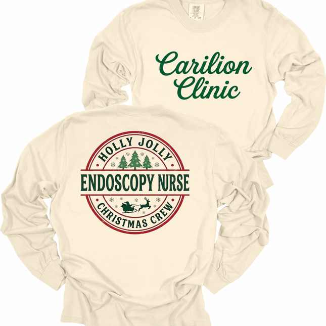 Carilion Clinic Holly Jolly Endoscopy - Comfort Colors Long Sleeve