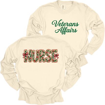 VA Christmas Nursing - Comfort Colors Long Sleeve