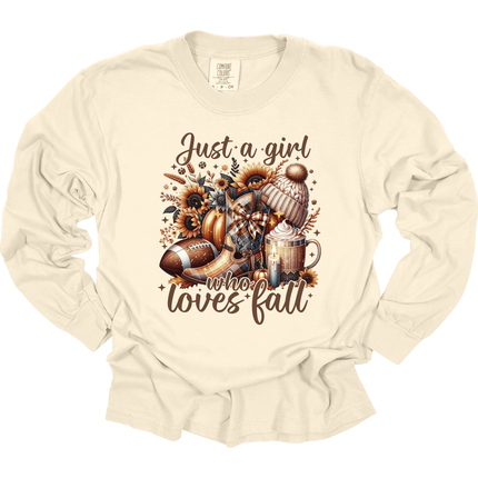 Just a Girl Who Loves Fall - Comfort Colors Apparel