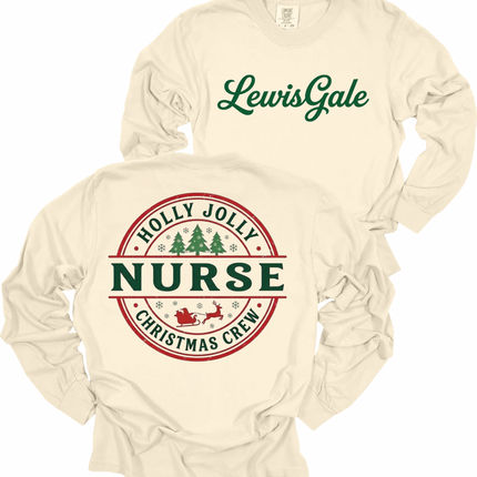 LewisGale Holly Jolly Acute Care Nursing  - Comfort Colors Long Sleeve