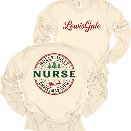 LewisGale Holly Jolly Acute Care Nursing  - Comfort Colors Long Sleeve