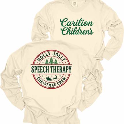 Carilion Children's Holly Jolly OT, PT, Speech - Comfort Colors Long Sleeve