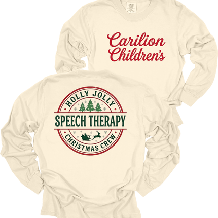 Carilion Children's Holly Jolly OT, PT, Speech - Comfort Colors Long Sleeve