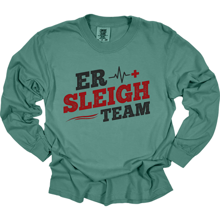 Nursing Sleigh Teams Christmas - Comfort Colors Long Sleeve