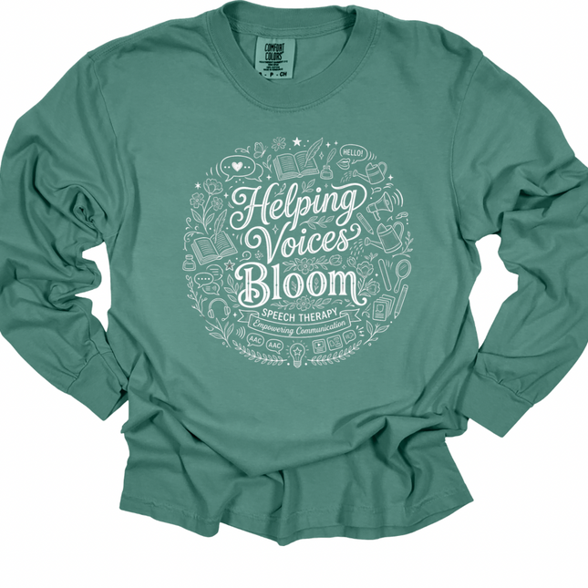 Speech Therapy Helping Voices Bloom - Comfort Colors Apparel