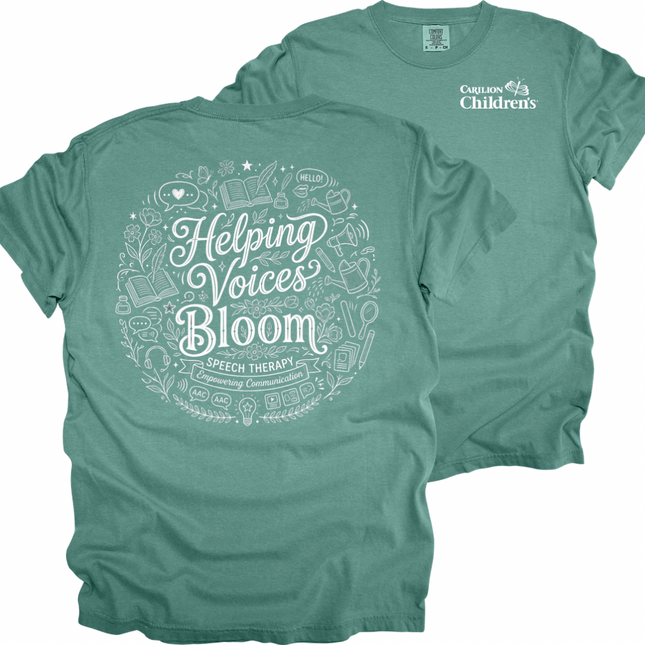 Carilion Children's Speech Therapy Helping Voices Bloom - Comfort Colors Apparel
