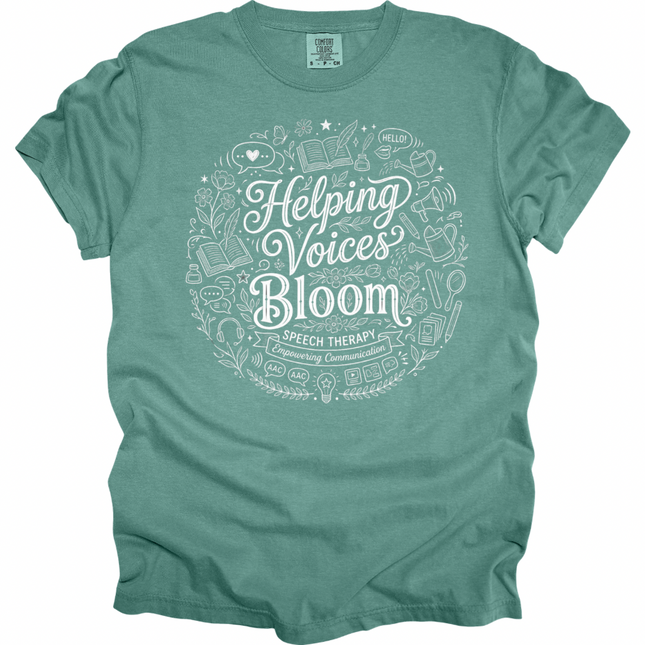 Speech Therapy Helping Voices Bloom - Comfort Colors Apparel