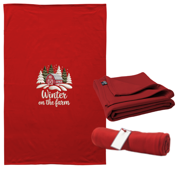 Winter on the Farm Sweatshirt Blanket - 54x84 inches