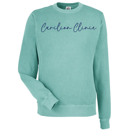 Embroidered Carilion Clinic cursive  writing Sweatshirts