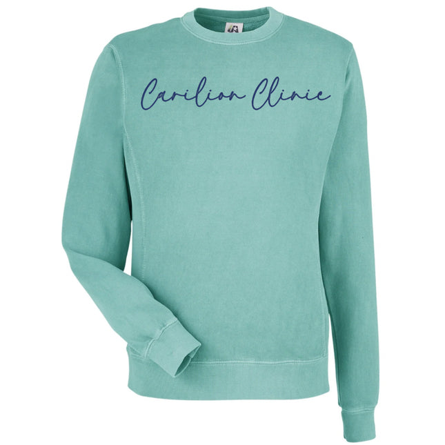 Embroidered Carilion Clinic cursive  writing Sweatshirts