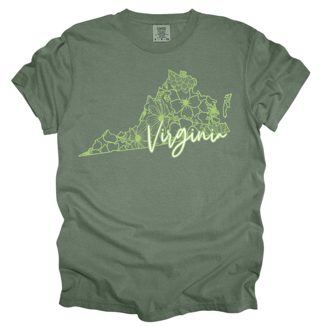 Floral Virginia  - Comfort Colors T-Shirt