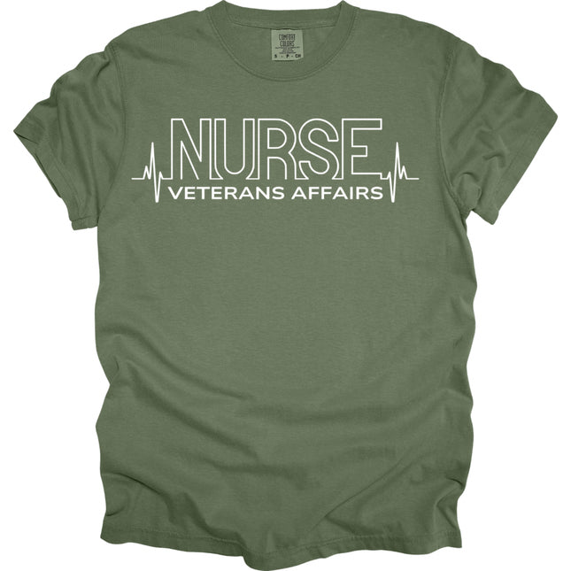 Nurse Heartbeat Veterans Affairs - Comfort Colors T-Shirt