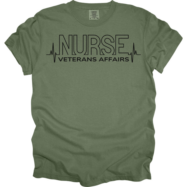 Nurse Heartbeat Veterans Affairs - Comfort Colors T-Shirt