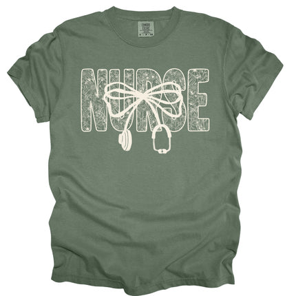 Lace Nurse with Stethoscope - Comfort Colors T-Shirt