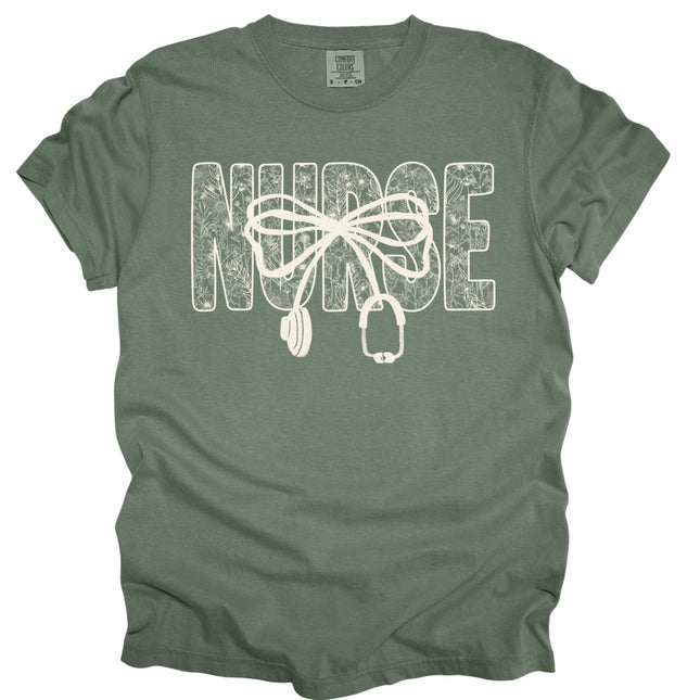 Lace Nurse with Stethoscope - Comfort Colors T-Shirt