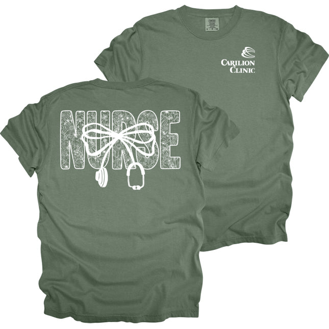 Carilion Clinic Lace Nurse with Stethoscope - Comfort Colors T-Shirt