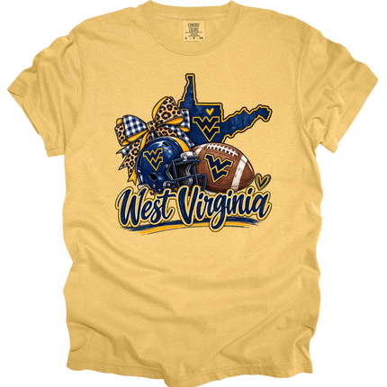 West Virginia Football- Comfort Colors T-Shirt and Long Sleeve