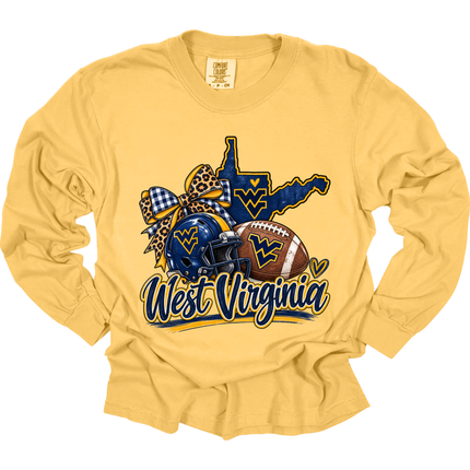West Virginia Football- Comfort Colors T-Shirt and Long Sleeve