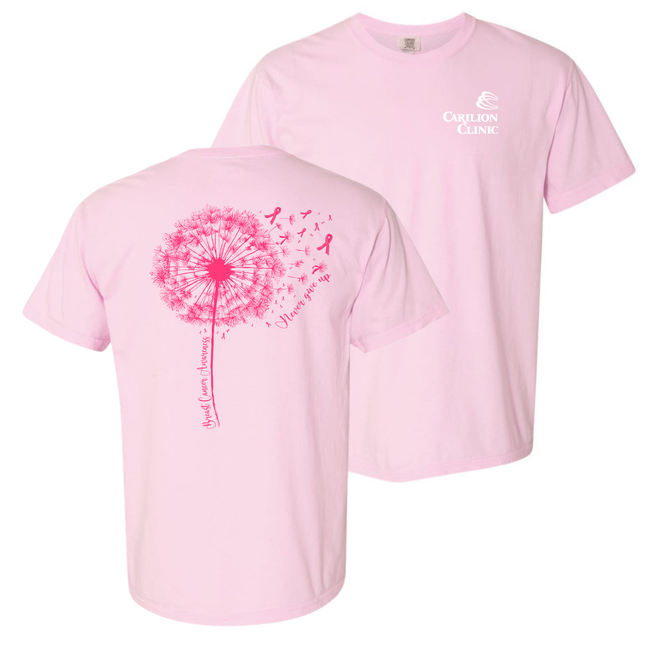 Carilion Clinic  Breast Cancer Never Give Up - Comfort Colors T-Shirt
