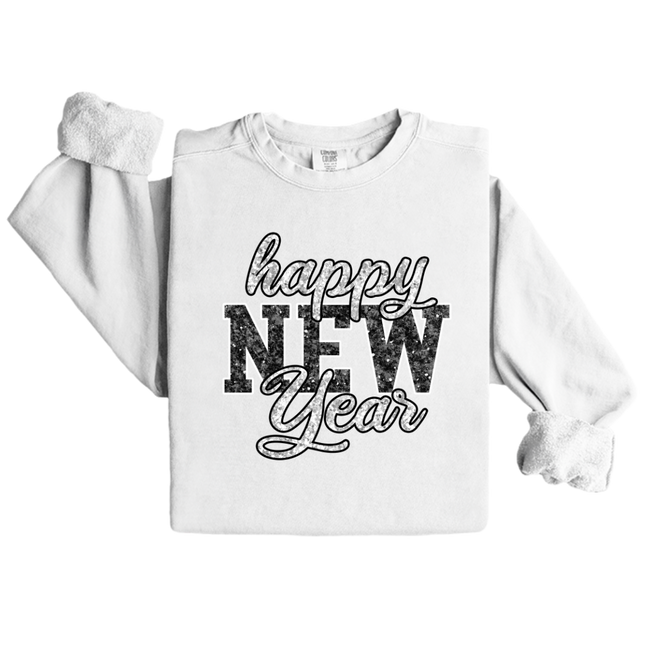 Glitter Happy New Year - Comfort Colors 1717 & Comfort Colors 1566