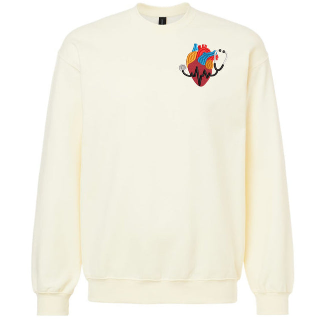 Embroidered Heart with Stethoscope - Gildan Sweatshirt