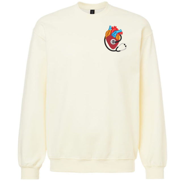 Embroidered Heart with Stethoscope - Gildan Sweatshirt