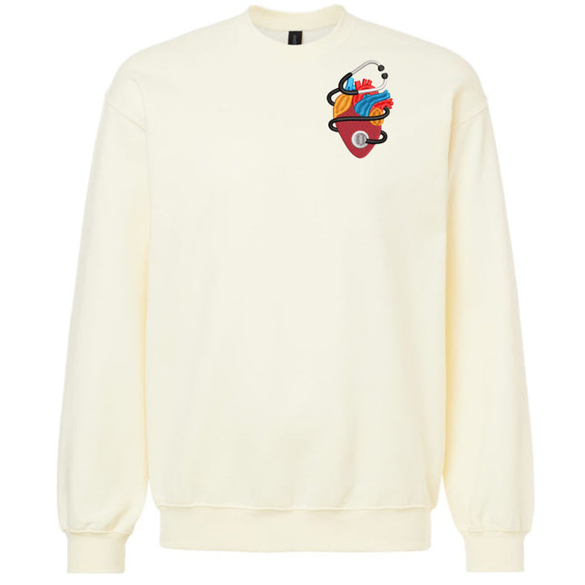 Embroidered Heart with Stethoscope - Gildan Sweatshirt