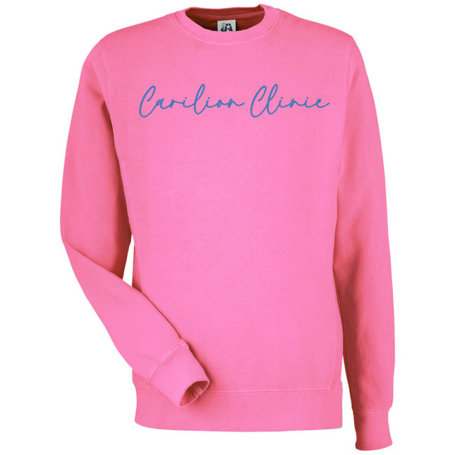 Embroidered Carilion Clinic cursive  writing Sweatshirts