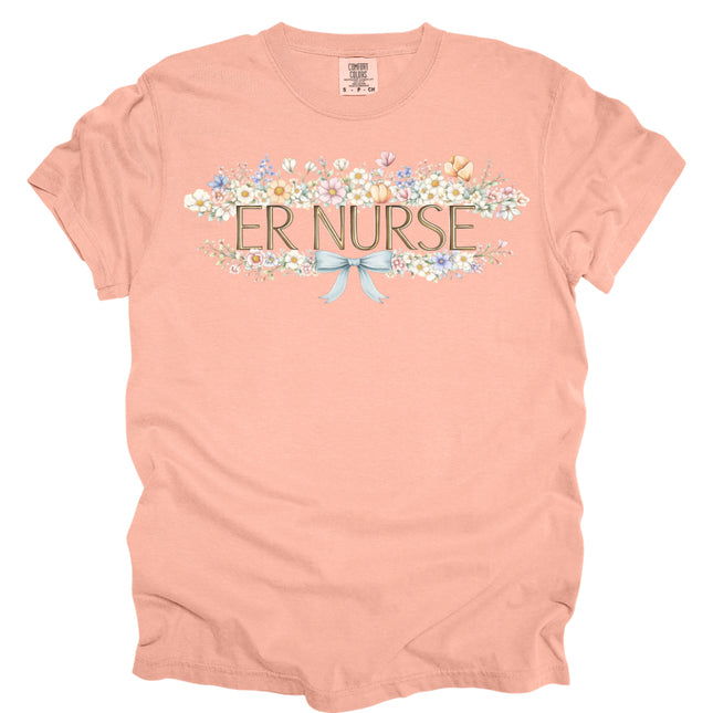 Spring Floral Nurse - Comfort Colors T-Shirt