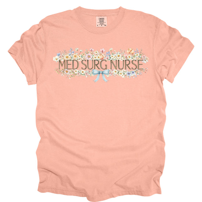 Spring Floral Nurse - Comfort Colors T-Shirt